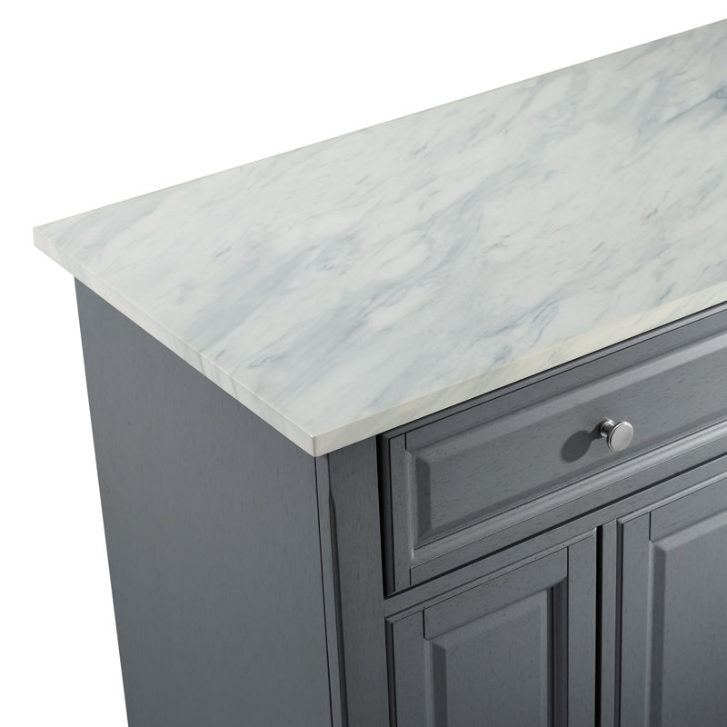 Andover Mills™ Moser Paper Marble Kitchen Island & Reviews Wayfair